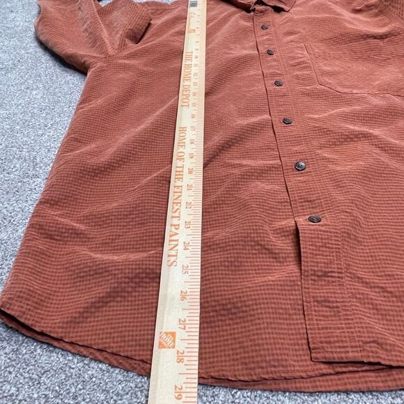 Royal Robbins mens long sleeve button up shirt sz Large orange relaxed fit shirt - Picture 6 of 12
